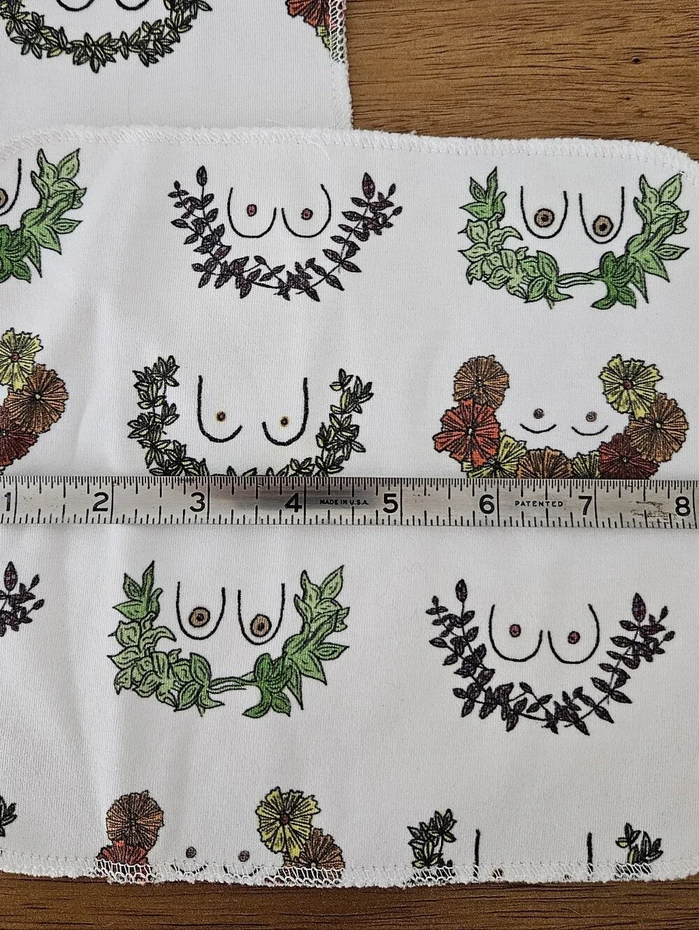 handmade boob floral wreath burp wash cloth hippie boho bath indie rag towel